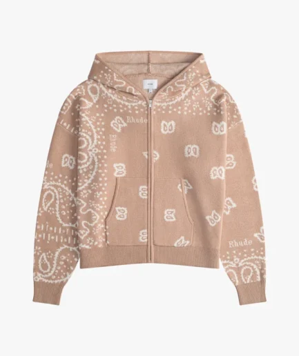 RHUDE BANDANA KNIT ZIP-UP
