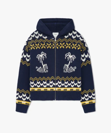RHUDE PALMA KNIT ZIP-UP