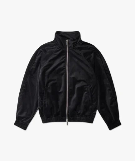 Rhude Velvet Track Jacket Black