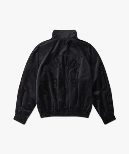 Rhude Velvet Track Jacket Black