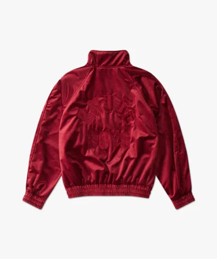 Rhude Velvet Track Jacket Maroon