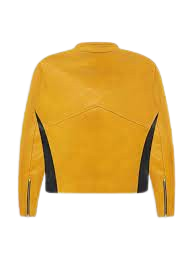 Rhude Leather Yellow Racing Jacket
